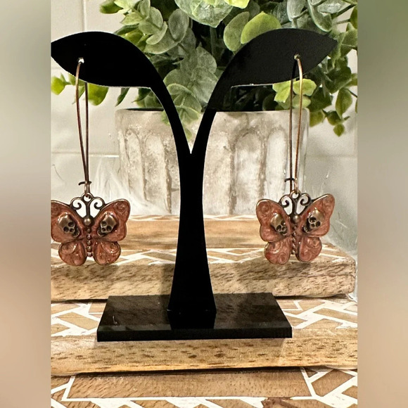 Boho Butterfly Skulls Earrings - Picture 3 of 6